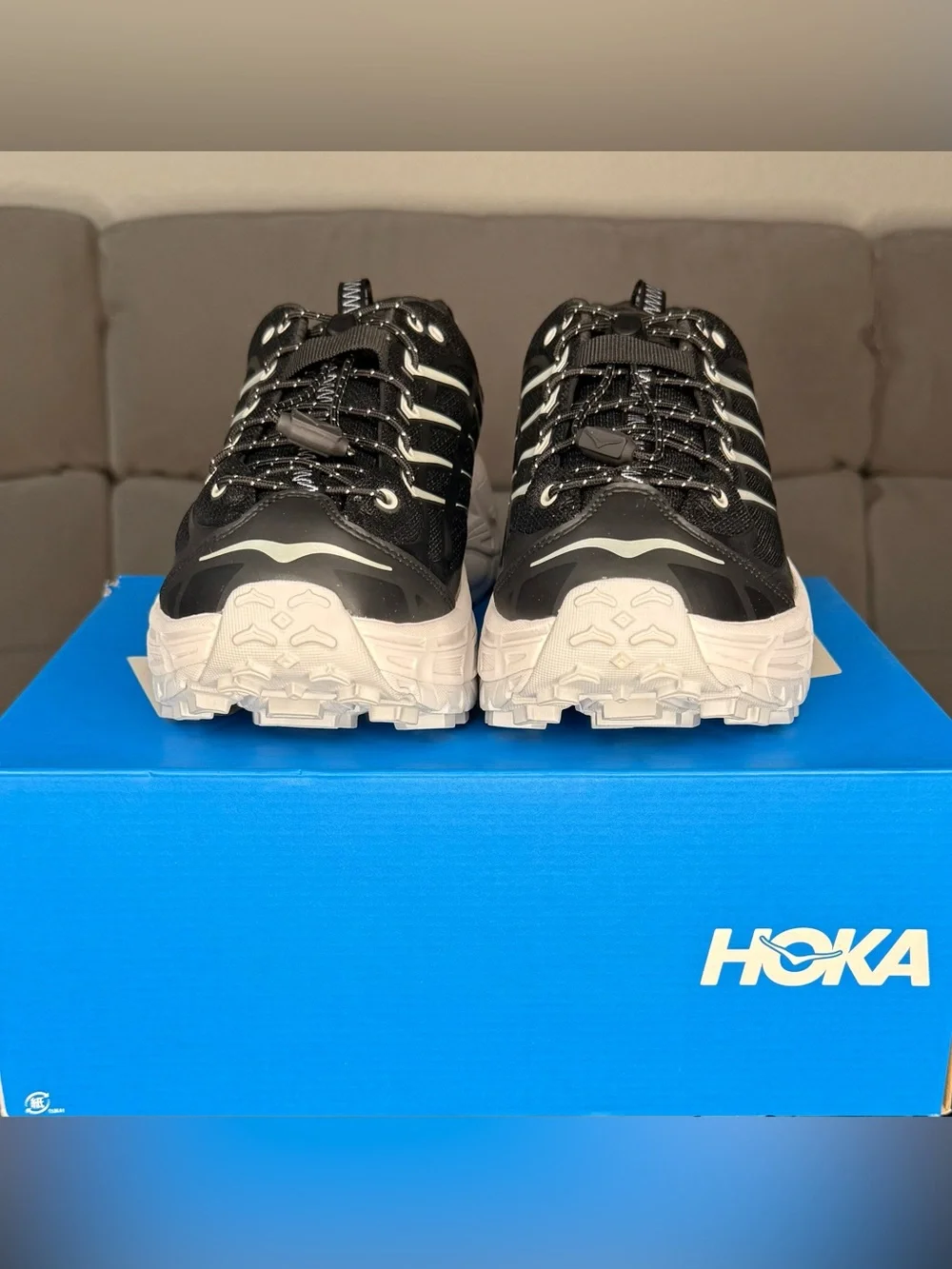 HOKA Mafate Three2 Vibram Black Cosmic Grey Unisex 10.5M 11.5W (161)
